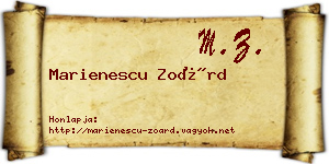 Marienescu Zoárd névjegykártya